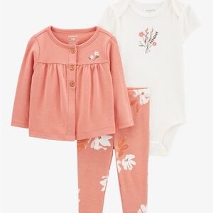 Carter's Pink Floral Baby Outfit Set ONLY PANTS & SWEATER